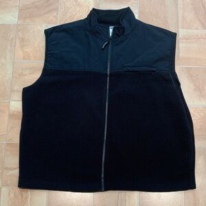 Old Navy Men's Casual Black Zip Up Lightweight Sherpa Fleece Vest